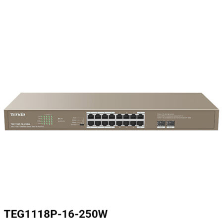 Switch-Tenda-TEG1118P-16-250W سوئیچ 16 پورت تندا TEG1118P-16-250W