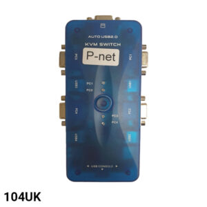 سوئیچ 4 پورت KVM پی نت 104UK به همراه 4 عدد کابل